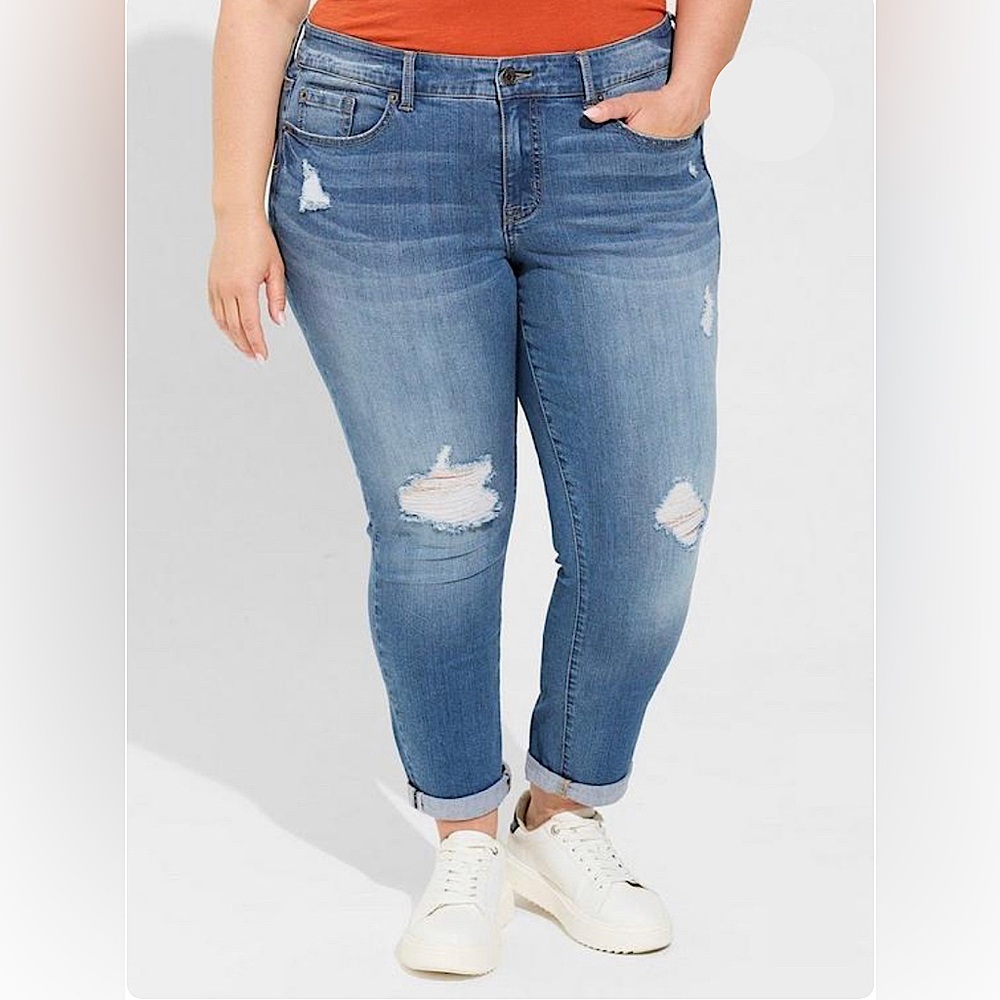 Perfect Boyfriend Ankle Vintage Stretch Mid-Rise Jean